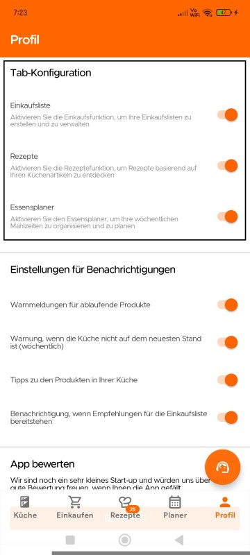 Tab Configuration on Profile page